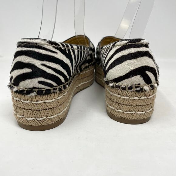 Prada Zebra Print Calf Hair Espadrilles Slip On Platform Open Toe Shoes 39 9 - Picture 10 of 16